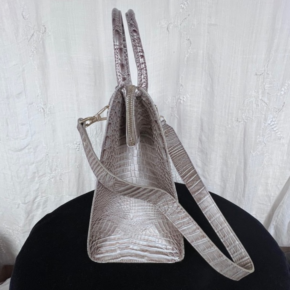 SALE! Brahmin Caroline Silver Lining Melbourne Satchel NWOT 🎉9X Host Pick🎉 - Picture 11 of 15